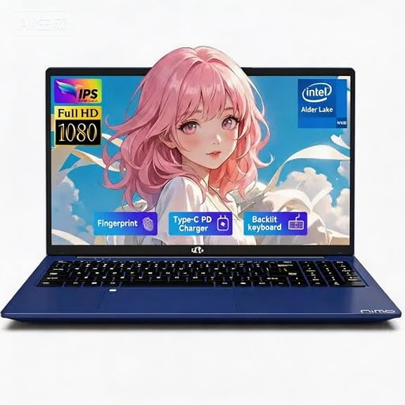 17.3" IPS FHD Laptop-Computer Intel Pentium N100(Beat i3-1115G4, 4 Cores Up to 3.4GHz) 4GB RAM 256GB SSD with 65W Type-C Backlit Keyboard Fingerprint Wi-Fi 6 BT5.2 180°Viewing
