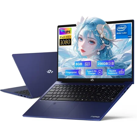 17.3" IPS FHD-Student-Laptop- 8GB RAM 256GB SSD, Intel Pentium 4 Cores N100(Beat i3-1115G4, Up to 3.4GHz) Computer with 65W Type-C 2 Years Warranty Fingerprint Backlit Keyboard Wi-Fi 6 BT5.2