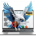 thumbnail image 1 of ESOOR 17.3 inch Business Laptop Computer: Office 2024, Webcam, Intel Quad-Core N5095, 8GB RAM, 256GB SSD, Backlit Keyboard, Wi-Fi, Fingerprint , Type-C, Windows 11, 1 of 7