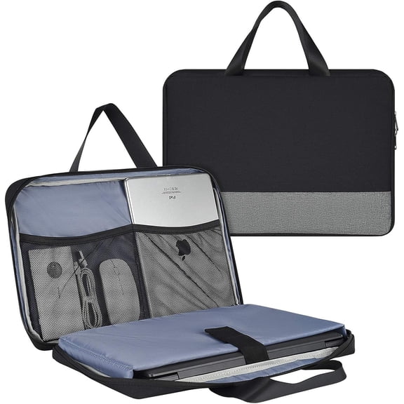 17.3 Inch Laptop Bag, Men Women Business Briefcase with Organizer for Envy 17/Pavilion 17/OMEN 17, G3 G7 17.3/Inspiron 17, Aspire 17, Ideapad 330 17, MSI GS75 GF75 17.3 Case,Black