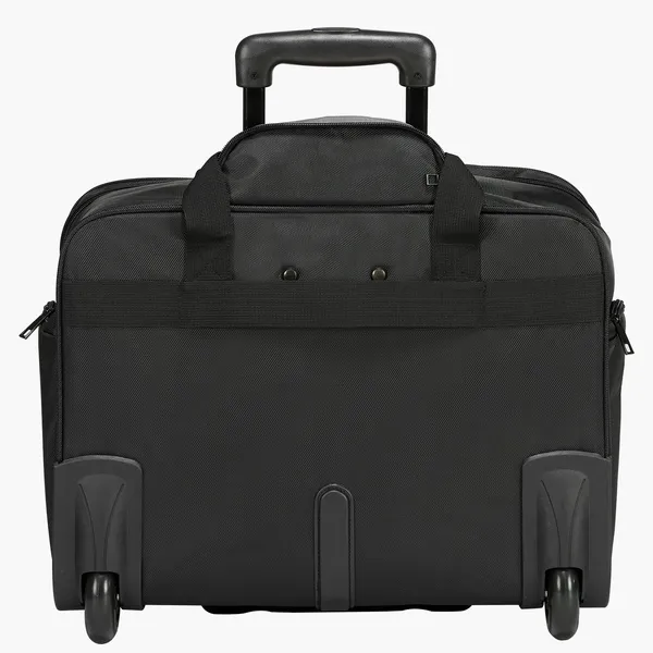 17.3 Inch Wheeled Laptop Carrying Bag, Unisex Rolling Briefcase with Retractable Handle, Business Travel Computer Suitcase for Work and Office, (Black)