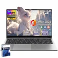 thumbnail image 1 of 17.3" Laptop Windonws 11 pro Ultra-Thin Laptop Office 2024 Celeron N5095 8GB DDR4 RAM 256GB SSD Fingerprint Backlit Keyboard Webcam Perfect for Travel Study and Work, 1 of 7