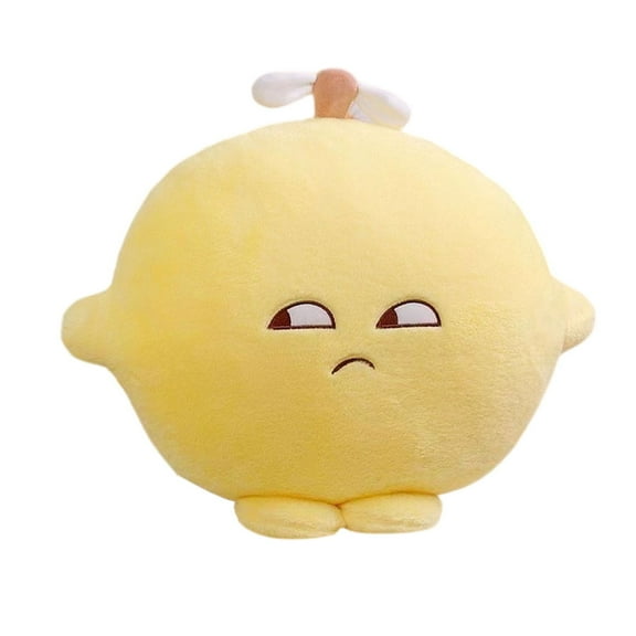17.3" Lemon Throw Pillow - Vibrant Fruit Stuffed Animal for Sleeping - Soft Round Citrus Plushie for Bed and Sofa Decor - Creative Summer Themed Gift for Girls, Teens and Adults
