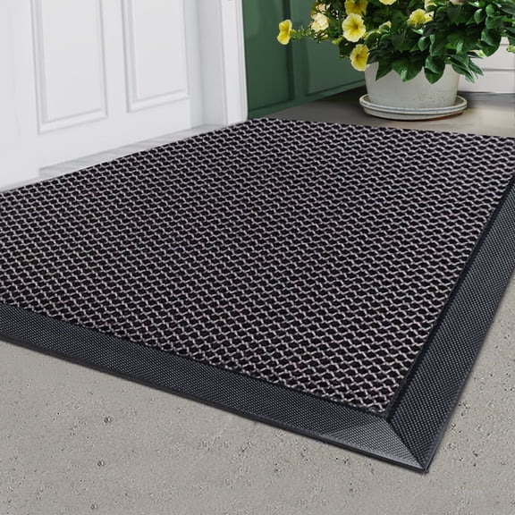 17''×30'' High Elasticity Door Mat Durable Outdoor Doormat Non Slip Heavy Duty Dirt Trapper Gray