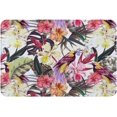 17"×30" Tropical Birds Art Palm Tree Flowers Doormat Entrance Rug