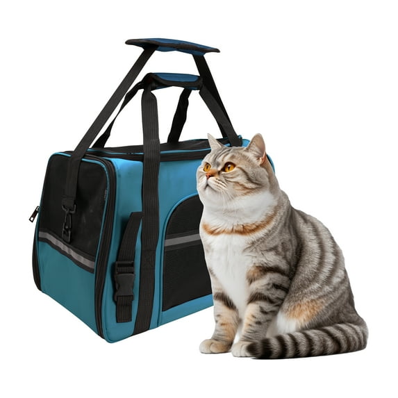 17.32" X 9.84" X 11" Pet Dog Cat Carrier Bag Travel Handbag & Car Seat Pet Carrier