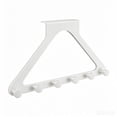thumbnail image 1 of 17.32 x 8.66 Inch White Over The Door Triangle Hook Hanger, 6 Peg Door Hook Rack, No Drill Metal Door Hanging Organizer for Hats, Towels, Bags, 1 of 7