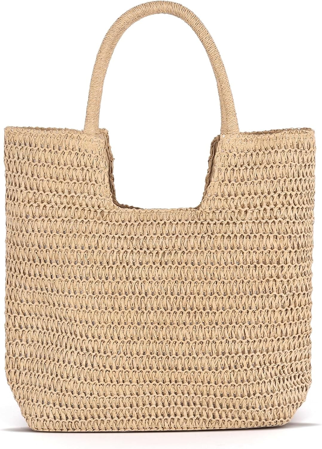 17.3x15 inch Large Straw Beach Bags for Women Woven Tote Bag Shoulder ...