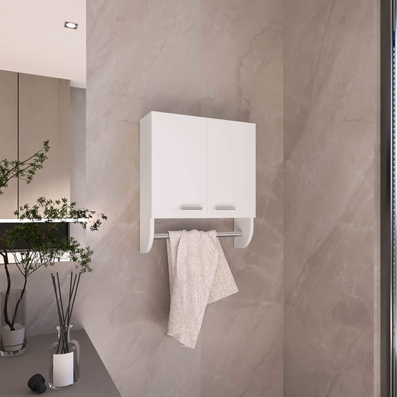 17.4" Wide Compact - Ample Storage with Dual Shelves - Bathroom, Kitchen or Mudroom Use / Saves Space and Keeps Items Organized