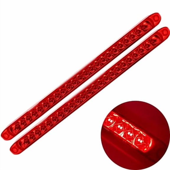 17" 46 LED Light Bar Running Side Marker Rear Tail Trailer Light 2x Red