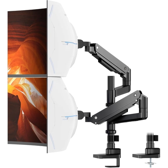 17-49 inch Heavy Duty Arm for Ultrawide Screens up to 44lbs, Vertical Stacked Desk Mount, Full Motion Vertical Mount, VESA 75/100,Black