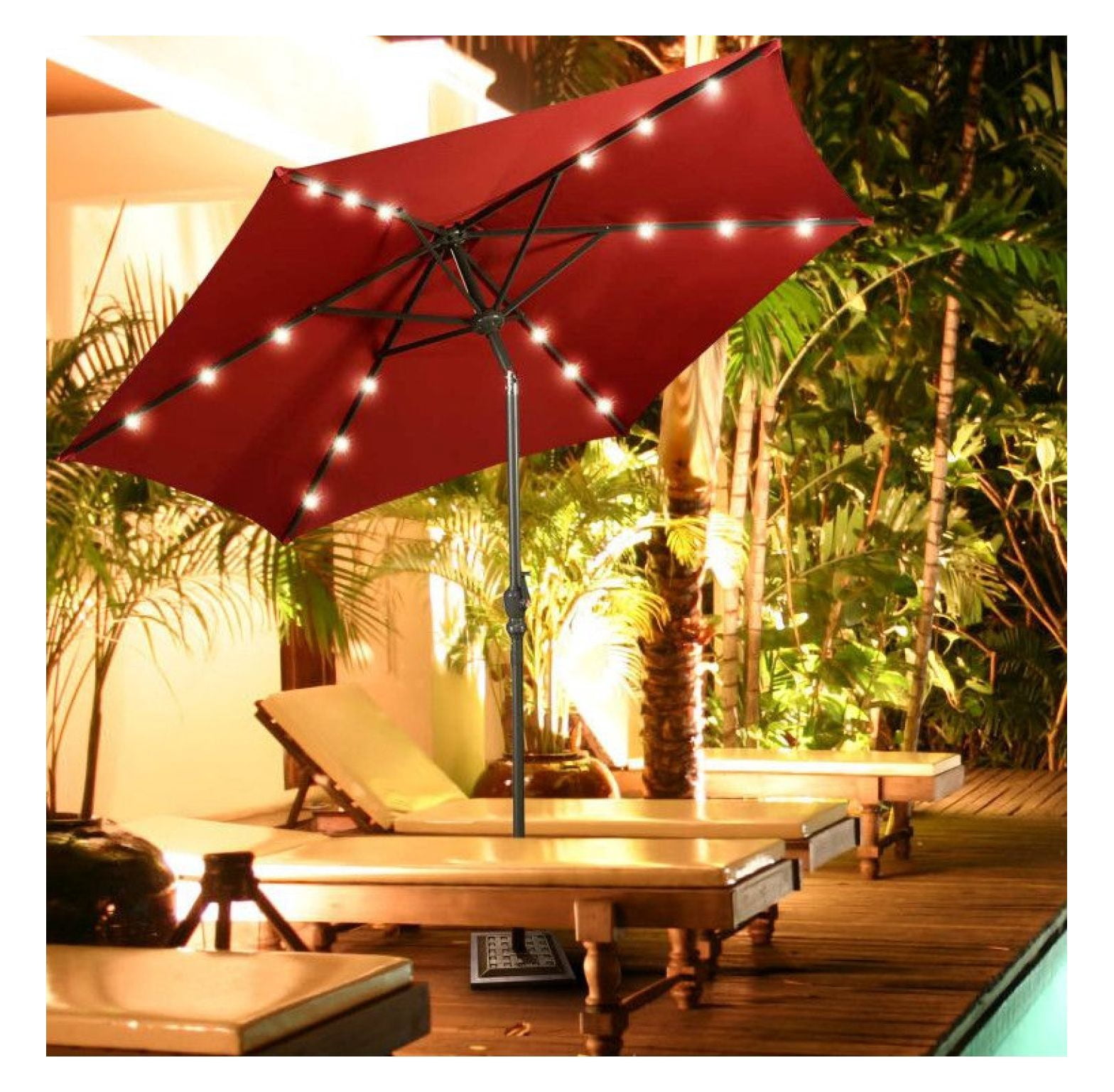 17.5" Heavy Duty Square Umbrella Base - 30lbs Outdoor Stand - Bronze Patio Umbrella Holder - Adjustable Pole - Rust Resistant