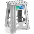 thumbnail image 1 of 17.5 Inch Folding Step Stool 400lbs Capacity Sturdy  Foldable Step Stools for  Stepping Stool with Handle Easy to Carry Handle Folding Stool  for Kitchen (Grey 1 count), 1 of 7