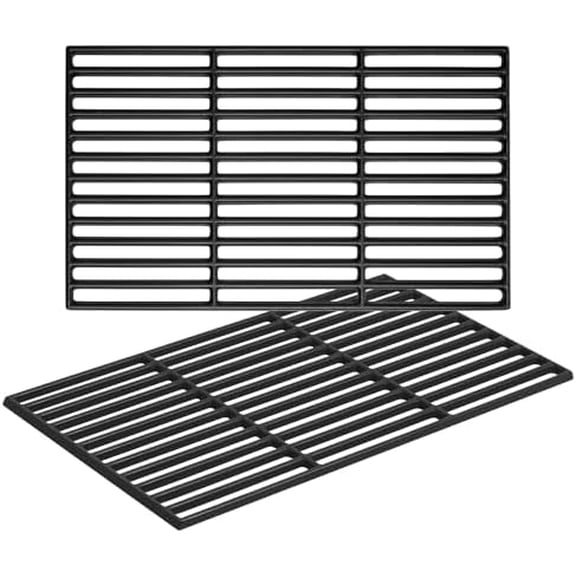 17.5 Inch Grill Replacement Parts for Weber Spirit I & II 200 Series E-210 E-220 S-210 S-220 Gas Grill, Cast Iron Grates Replacement for Weber 7637, BBQ Cooking Grids 2-Pack, Black$$Garden &