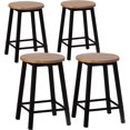 17.5Inch Rustic Round Solid Wood CounterHeight Bar Stool with