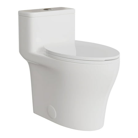 17.5 Inch Tall Toilet, One-Piece Elongated Toilet with ADA Comfort Chair Height Seat, Powerful 3/4.8L GPF Dual Flush, 12" Rough In High Bowl for Seniors, White