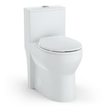 17.5 Inch Tall Toilet, One-Piece Round Toilet with ADA Comfort Chair Height Seat, Powerful 0.8/1.28L GPF Dual Flush, 12" Rough In High Bowl for Seniors, White