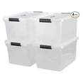 thumbnail image 1 of 17.5 L Plastic Large Storage Box, Clear Bin with Handle and Lid, Set of 4, 1 of 1