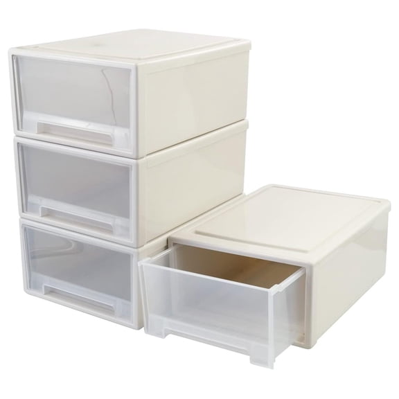 17.5 Quart Stacking Storage Drawer, 4 Pack Plastic Chest of Drawer