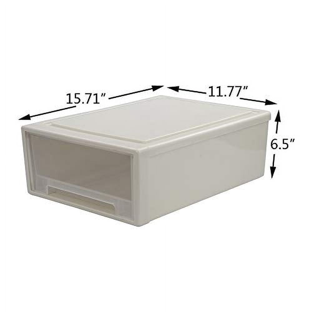 17.5 Quart Stacking Storage Drawer, 4 Pack Plastic Chest of Drawer ...