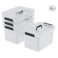 thumbnail image 1 of 17.5 Quart Storage Bins - 4 Pack Clear Plastic Containers with Lids & Handles - Stackable Organizer for Closet, Garage, Home - 17.5 Qt, 1 of 7