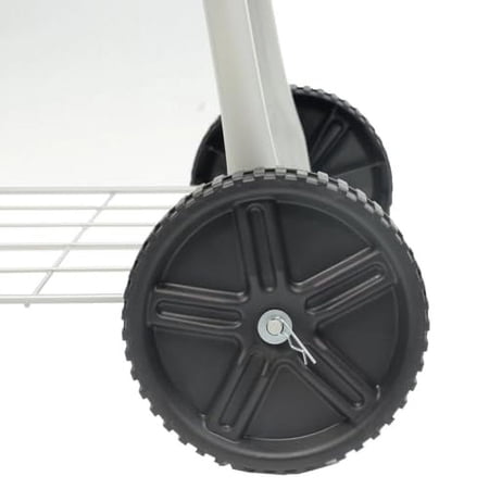 17.5"" Square Steel Charcoal Grill with Wheels, Black