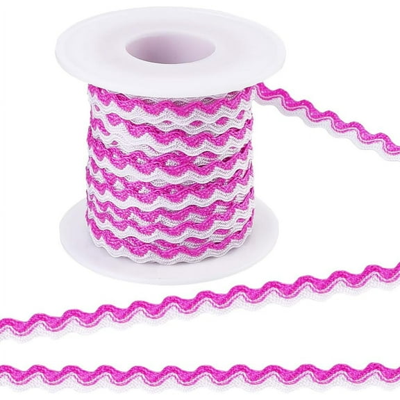 17.5 Yards 1/4 Inch Christmas Red White Rick Rack Wave Bending Fringe Trim RIC Rac Zig Zag Woven Fabric