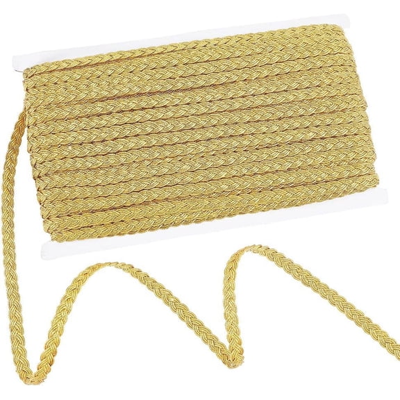 17.5 Yards 16m Filigree Braid Trim 0.3 inch/8mm Metallic Braid Lace Ribbon Decorative Fabric Ribbon Golden Corrugated Trim