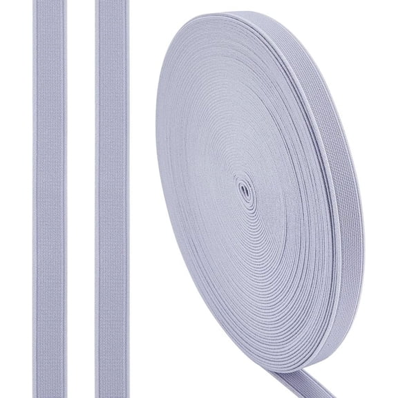 17.5 Yards Double-Side Twill Elastic Band Flat Elastic Cord 3/5 Inch Wide Silver Stretchy Strap Band Webbing Rope Roll Stretch Elastic Spool Knit