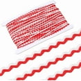 thumbnail image 1 of 17.5 Yards Rick Rack Trim for DIY Sewing Wave Bending Fringe Trim Two Tone RIC Rac Wavy Ribbon 8mm Red White Zig Zag Braid Lace Trim Polyester Webbing Ribbon for DIY DIY Crafts Christmas Gift, 1 of 5