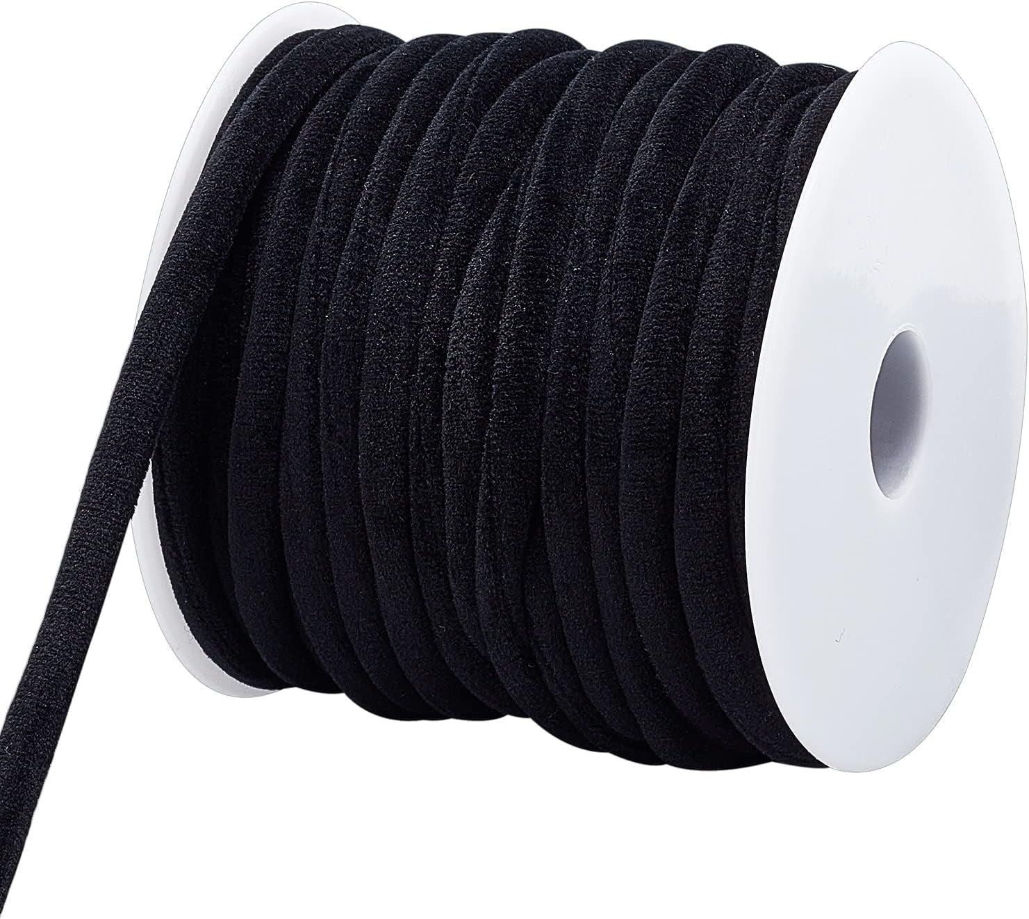 17.5 Yards Velvet Ribbon Soft Black Velvet Round Choker Cord Tubing Fabric  Cord Sets with Plastic Spool