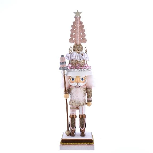 17.5-Inch Pink and Gold Ballet Nutcracker with Glitter Detail