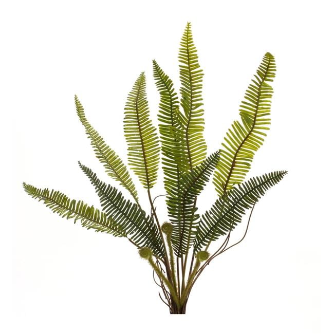 17.5" Green Plastic Fern Outdoor Arrangement Set of 6
