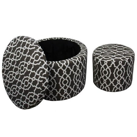 17.5 in. Round Geometric Ottoman Plus 1 Seating