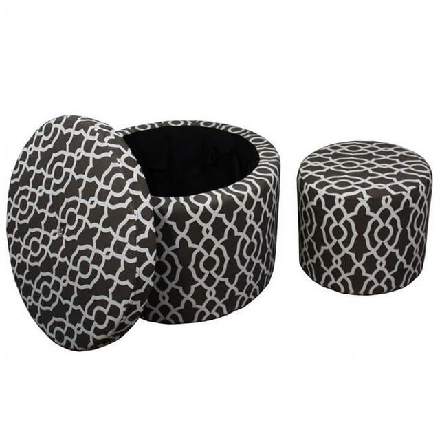 17.5 in. Round Geometric Ottoman Plus 1 Seating