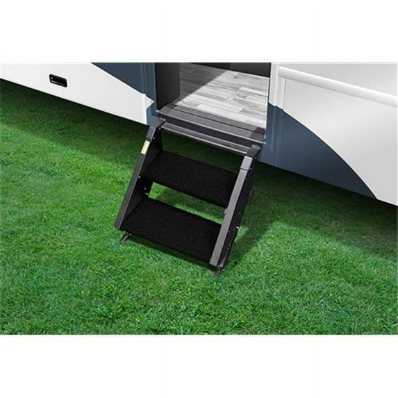 17.5 in. Step Rug for RV Entry Steps - Obsidian Black - 2 Piece