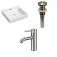 thumbnail image 1 of 17.5 in. Wall Mount White Vessel Set for 1 Hole Center Faucet, 1 of 1