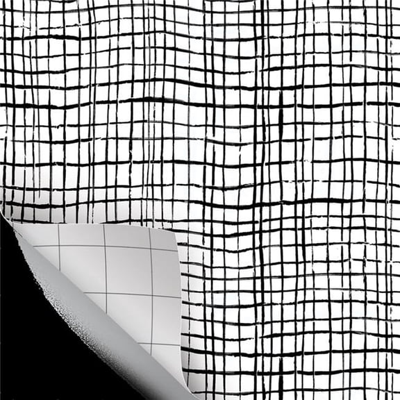 17.5 in. x 10 ft. Black Freestyle Grid Peel & Stick Paper