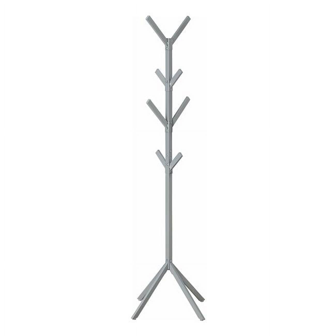 17.5 x 17.5 x 70 in. Coat Rack Silver Metal