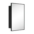 thumbnail image 1 of 17.5'' x 29'' Black Recessed and Surface Mount Bathroom Medicine Cabinet with Mirror Matt Black Square Cornered Metal Framed Rounded Rectangle Medicine Cabinet Mirror, 1 of 9