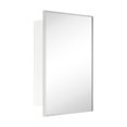 thumbnail image 1 of 17.5'' x 29'' Polished Nickel Recessed and Surface Mount Bathroom Medicine Cabinet with Mirror Square Cornered Metal Framed Rounded Rectangle Medicine Cabinet Mirror, 1 of 8