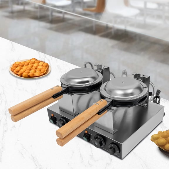 17.52*13.19*9.25in Double-head Commercial Waffle Making Machine Honeycomb Egg Waffle Making Machine Rectangle