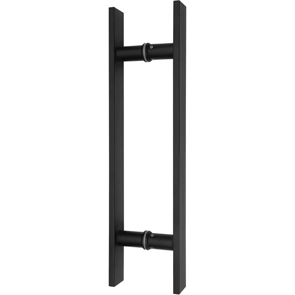 17.52in Push Pull Door Handle Stainless Steel Double Sided H Shape Sliding Door Handle for Home Office Commercial (Painting Black)