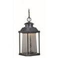 thumbnail image 1 of 17.5W 9 in. Freeport LED Outdoor Pendant Light Textured Black, Clear Seeded Glass, 1 of 1