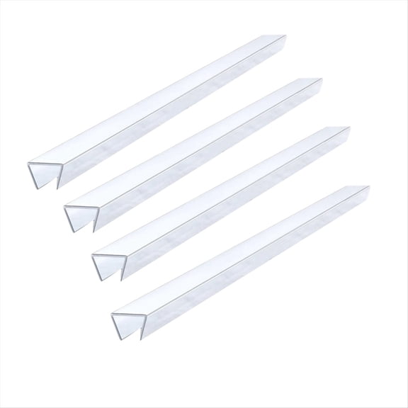 17.5in Soft Cabinet Door Protector, Transparent Trimable PVC Edge Guard, Snugly Fit Slip on Bumper 3/4in Thick, 4 Packs