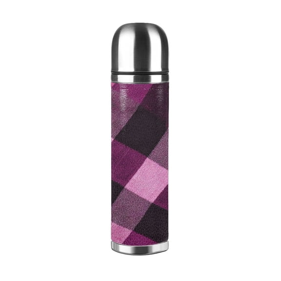 17.5oz Vacuum Pot Thermos Cup Corrosion-Resistant Stainless Steel Without Odor And Stain Taste For Outdoor Sports Camping Hiking Cycling Argyle Plaid Darkorchid_1