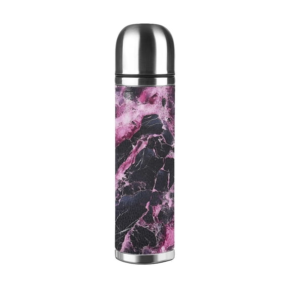 17.5oz Vacuum Pot Thermos Cup Corrosion-Resistant Stainless Steel Without Odor And Stain Taste For Outdoor Sports Camping Hiking Cycling Darkmagenta Marble_2
