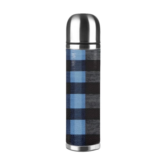 17.5oz Vacuum Pot Thermos Cup Corrosion-Resistant Stainless Steel Without Odor And Stain Taste For Outdoor Sports Camping Hiking Cycling Darkslateblue Buffalo Plaid Check Tartan Scotland_3