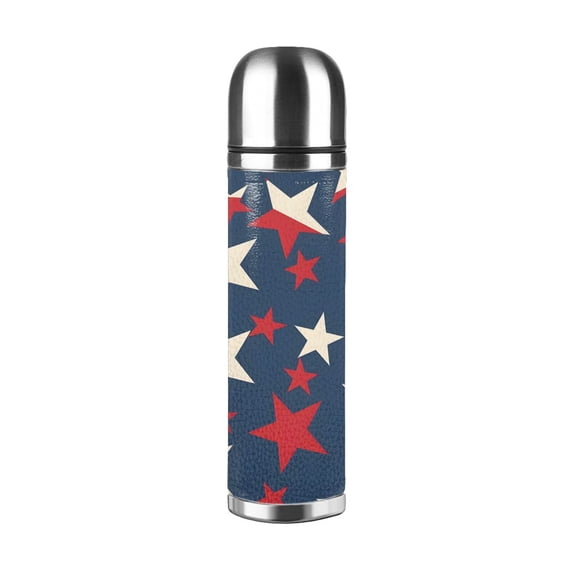 17.5oz Vacuum Pot Thermos Cup Corrosion-Resistant Stainless Steel Without Odor And Stain Taste For Outdoor Sports Camping Hiking Cycling Independence Day Theme Star (1)