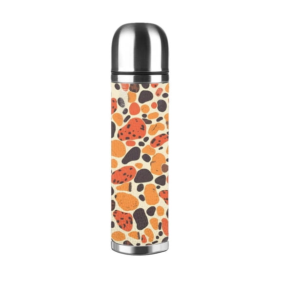 17.5oz Vacuum Pot Thermos Cup Corrosion-Resistant Stainless Steel Without Odor And Stain Taste For Outdoor Sports Camping Hiking Cycling Leopard Skin Print Style Orangered_3